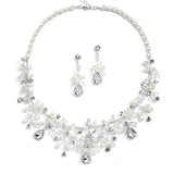 Top-Selling Handmade Bridal Necklace Set with Assorted Crystals and Rice Pearls 4009S