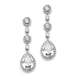 Best-Selling Pear-shaped Drop Bridal Earrings with Pave CZ 400E