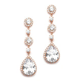 Best-Selling Pear-shaped Drop Bridal Earrings with Pave CZ 400E