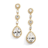 Best-Selling Pear-shaped Drop Bridal Earrings with Pave CZ - Clip 400EC