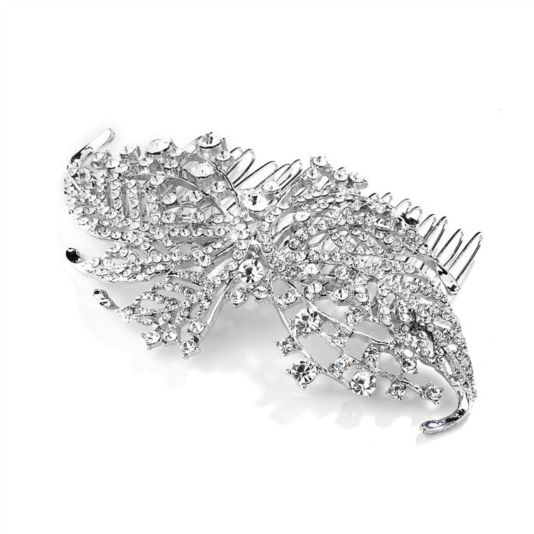 Sparkling Crystal Leaves Bridal or Prom Hair Comb 4025HC