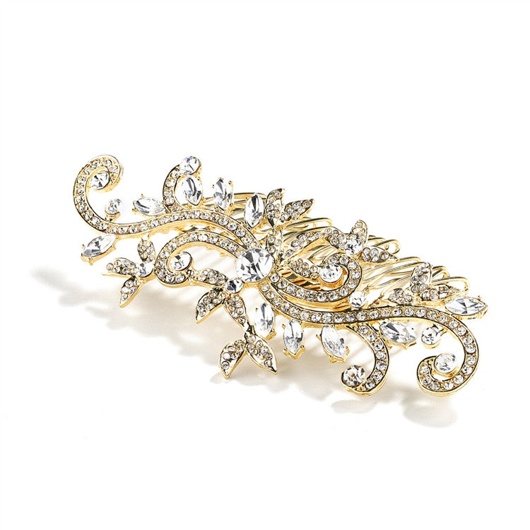 Wedding or Prom Hair Comb with Pave Crystal Vines 4027HC