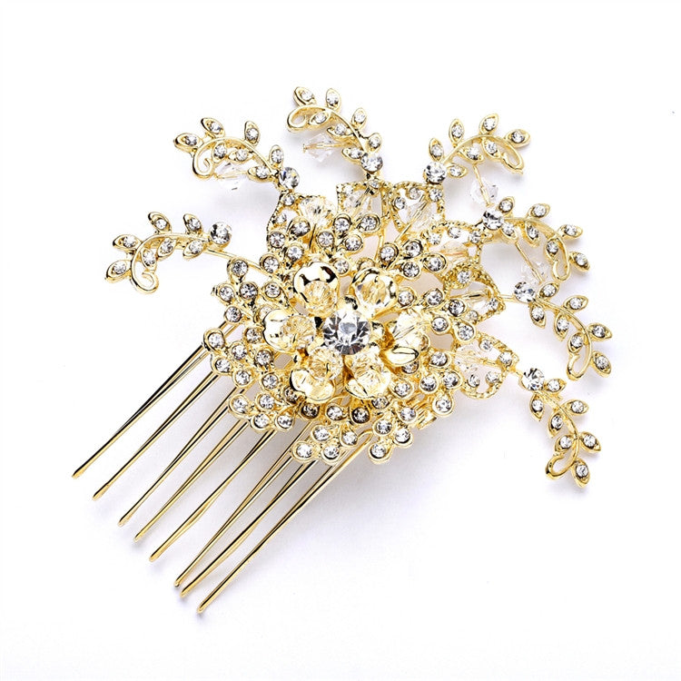 Top Selling Prom or Wedding Crystal Spray Hair Comb 4028HC