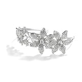 Spectacular Bridal Headband with Crystal Flowers and Split Band 4034HB