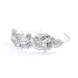 Antique Filigree Wedding Headband or Bridal Tiara With Leaves and Pearls 4048HB
