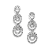 Concentric Ovals Wedding or Prom Earrings with Cubic Zirconia 4066E