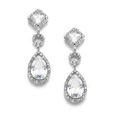 Luxurious Cubic Zirconia Pave Pear Drop Bridal Earrings 4068E