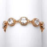 Magnificent Cushion Cut Cubic Zirconia Wedding or Pageant Bracelet 4069B
