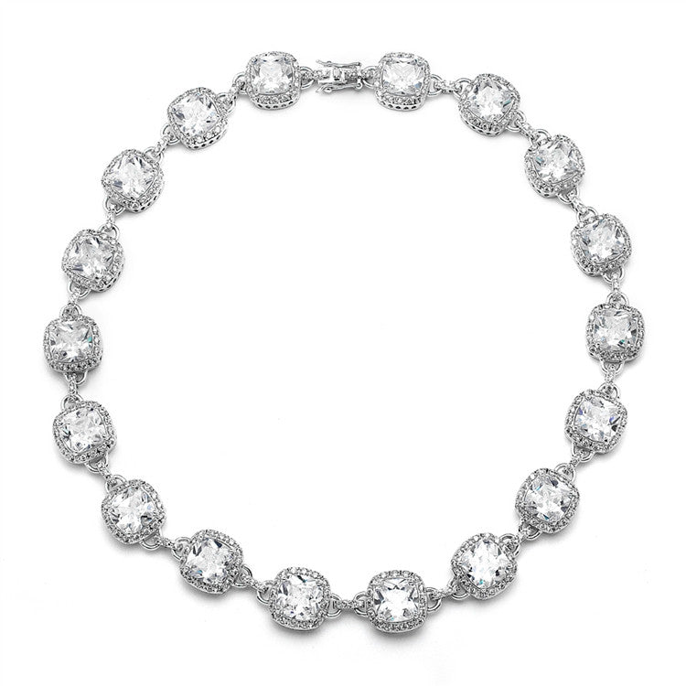 Best Selling Wedding or Pageant Necklace with Cushion Cut CZ 4069N