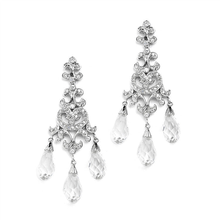 Crystal Teardrop Vintage Chandelier Earrings for Weddings, Proms or Bridesmaid 4070E