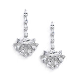 Art Deco "Fan" Design Cubic Zirconia Wedding Earrings 4073E