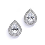 Designer Micro Pave Cubic Zirconia Bridal or Mother of the Bride Earrings 4076E