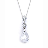 CZ Bridal or Bridesmaids Necklace Pendant with Amethyst Crystal Drop 4078N