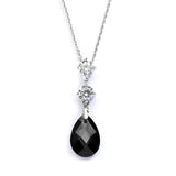 CZ Bridal or Bridesmaids Necklace Pendant with Amethyst Crystal Drop 4078N