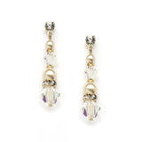 Pearl & Crystal Gold Dangle Earrings for Weddings, Bridesmaids or Prom