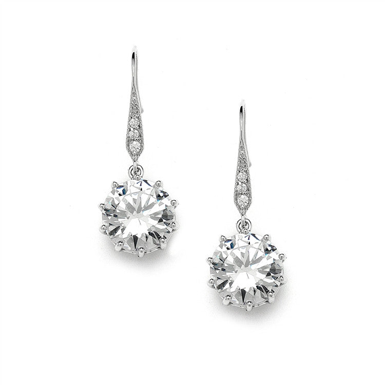 Bridal, Prom or Bridesmaids Bling CZ Drop Earrings