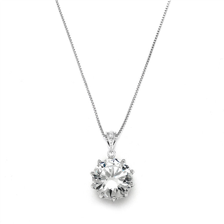 Bridal, Prom or Bridesmaids Bling CZ Necklace Pendant
