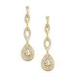 Micro pave Cubic Zirconia Teardrop Wedding Earrings 4092E