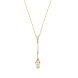 Graceful Linear Gold Cubic Zirconia Wedding or Prom Necklace 4094N