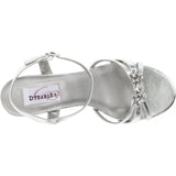 Dyeables Women's Peach Manmade Slingback Sandal,Silver Metallic,10 D US