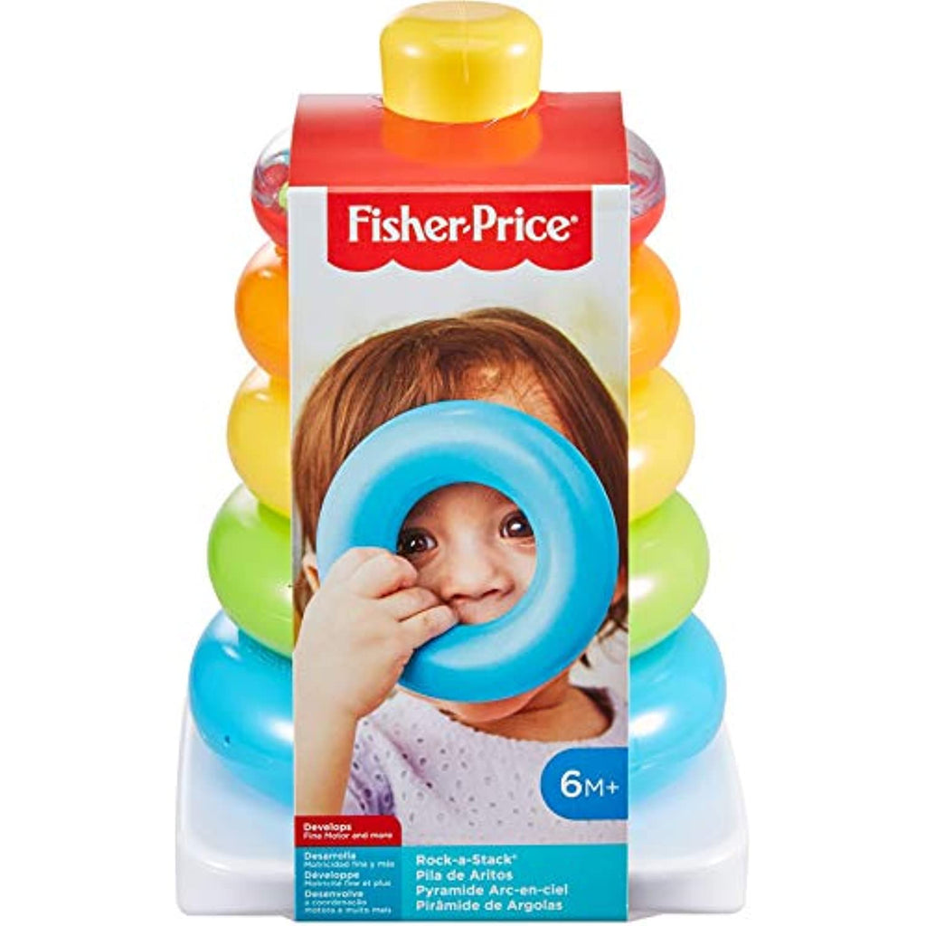 Fisher-Price Rock-a-Stack, Bat-at Ring-Stacking Toy for Infants Ages 6 Months and Older