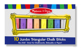 Melissa & Doug 10 Jumbo Triangular Chalk Sticks 4100