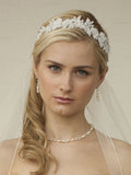 Lace Applique Garden Wedding Headband with Meticulous Edging 4101HB