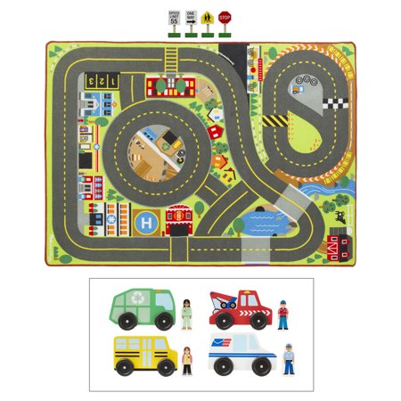 Jumbo Roadway Activity Rug & Bonus Community Vehicle Set
