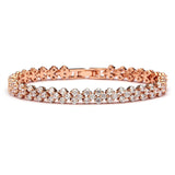 Petite Rose Gold Cubic Zirconia Wedding or Prom Tennis Bracelet 4109B-RG-6