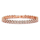 Elegant Rose Gold Cubic Zirconia Wedding or Prom Tennis Bracelet 4109B-RG-7