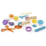 Melissa & Doug Cut, Sculpt & Stamp Clay Play Set Classroom: Deluxe Wooden Stamp Set & 1 Scratch Art Mini-Pad Bundle (05167)