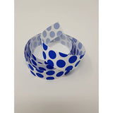 Polyester Grosgrain Ribbon for Decorations, Hairbows & Gift Wrap by Yame Home (7/8-in by 5-yds, 00037826 - Large Blue Polka Dots w/White background)