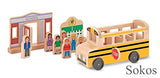 Melissa & Doug Whittle World : School Bus Play Set (10 pcs)