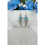 Woodstock Angel Wing Earrings, Aquamarine Colored Swarovski(R) Crystal