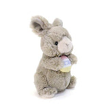 GUND Easter Lil Whispers Standing Bunny Rabbit with Egg Plush Stuffed Animal 7.5", Grey