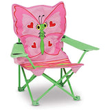 Melissa & Doug Bella Butterfly Child's Outdoor Chair (Easy to Open, Handy Cup Holder, Cleanable Materials, Carrying Bag, Great Gift for Girls and Boys - Best for 3, 4, and 5 Year Olds)