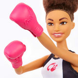 Barbie Boxer Doll, Brunette Wearing, Boxing Outfit featuring Pink Boxing Gloves