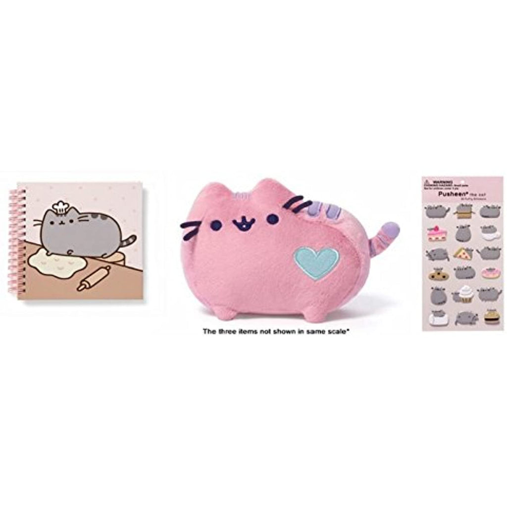Bundle Gund Pusheen Pastel Pink Plush 6", Notebook, 18 Sticker Sheet