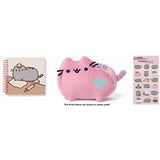 Bundle Gund Pusheen Pastel Pink Plush 6", Notebook, 18 Sticker Sheet