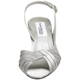 Dyeables Women's Nicky Sandal,Silver Satin,11 XW US