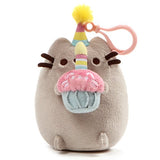 GUND Pusheen Snackable Birthday Cupcake Cat Plush Stuffed Animal Backpack Clip, Gray, 5"