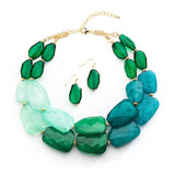 Chunky Statement Necklace & Earrings for Prom or Bridesmaids 4111S