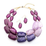 Chunky Statement Necklace & Earrings for Prom or Bridesmaids 4111S
