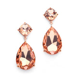 Chunky Crystal Dangle Wedding or Prom Earrings set in Gold 4114E