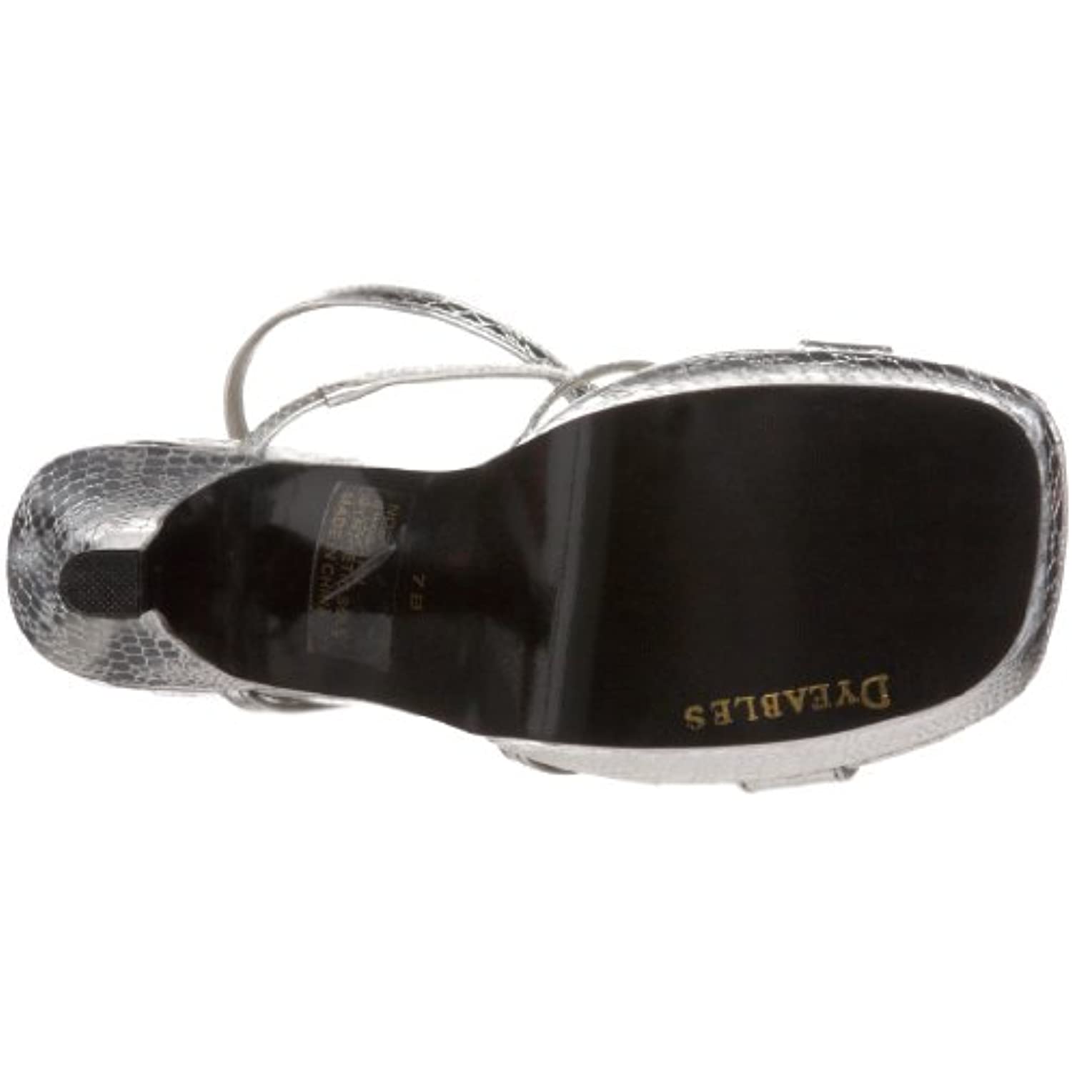 Dyeables Women's Nola Platform Sandal,Silver Reptile,4.5 B US