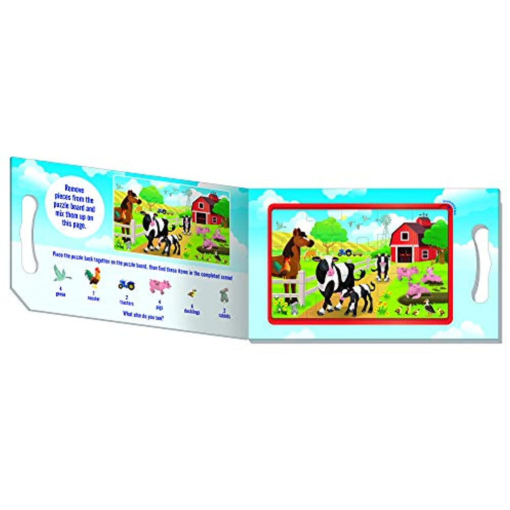 Melissa & Doug Take-Along Magnetic Jigsaw Puzzles Travel Toy – On The Farm (2 15-Piece Puzzles)