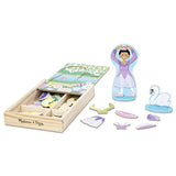 Melissa & Doug Ballerina and Fairy Magnetic Dress-Up Double-Sided Wooden Doll and Swan Pretend Play Set (52 pcs)