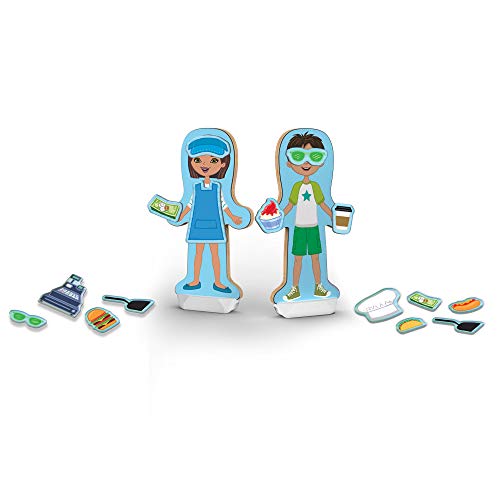 Melissa & Doug Magnetivity Magnetic Tiles Building Play Set – BBQ, Ice Cream, Taco Food Truck Vehicle (6 Panels, 55 Magnets, STEM Toy)