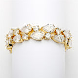 Red Carpet Bold CZ Pears Bridal Statement Bracelet 4128B