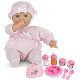 Melissa & Doug Bundle Includes 2 Items Mine to Love Jenna 12-Inch Soft Body Baby Doll with Romper and Hat Mine to Love Time to Eat Doll Accessories Feeding Set (8 pcs)